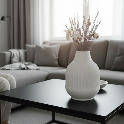 Vase moderne à côtes dégressives - vue 2