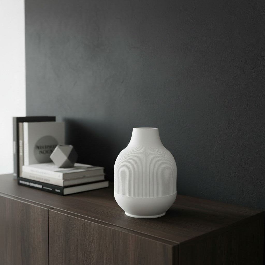Vase moderne à côtes dégressives - vue 3