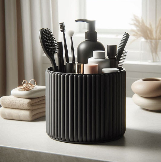 Organisateur côtelé salle de bain / pot à maquillage - vue 1