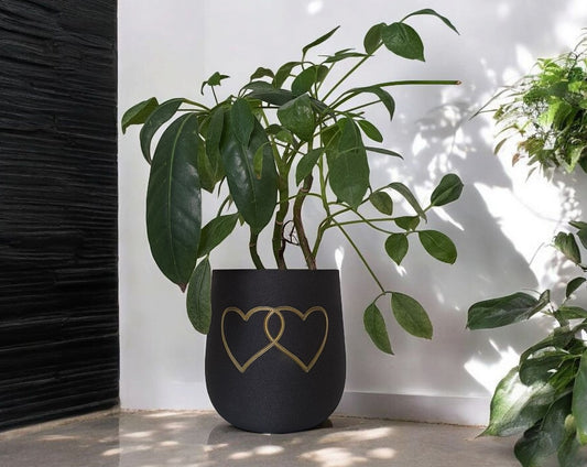 Pot de fleurs arrondi « Two Hearts » - vue 1