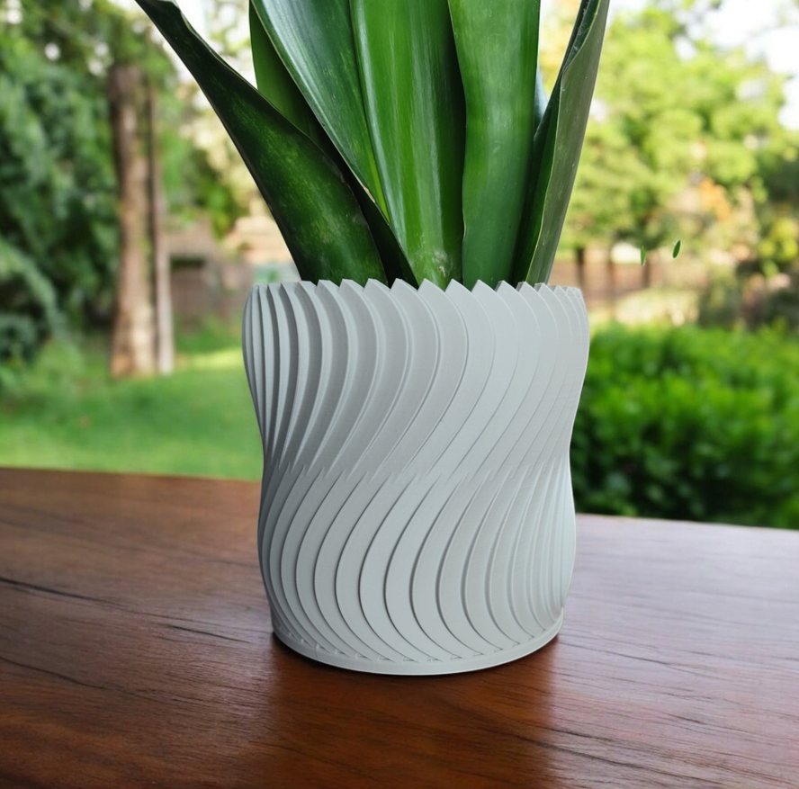 Pot de fleurs design « Turbine Wheeler » - vue 1