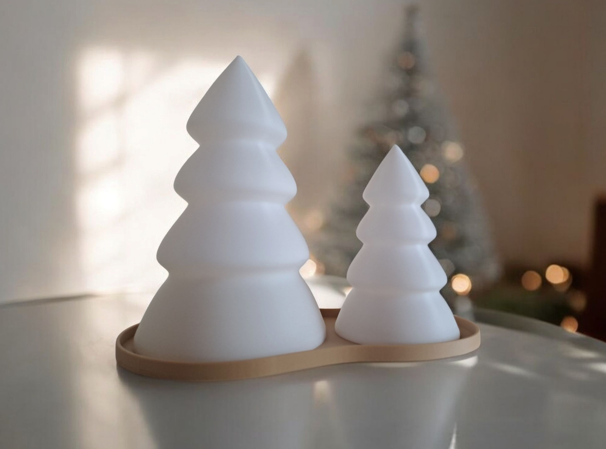 Set sapins de Noël et plateau LED - vue 1