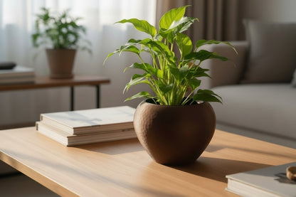 Pot de fleurs auto-irrigant « effet martelé » - vue 1