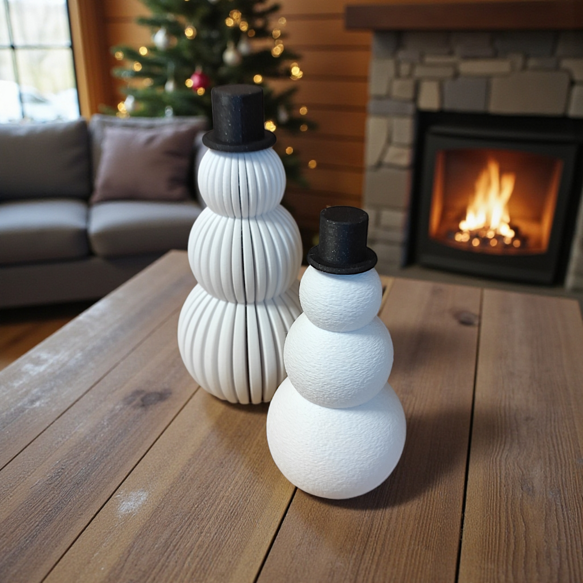 Set de bonhommes de neige minimalistes - vue 1