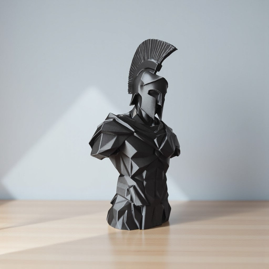 Sculpture « Buste de Guerrier Spartiate Low Poly » - vue 4