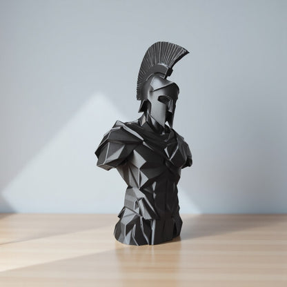 Sculpture « Buste de Guerrier Spartiate Low Poly » - vue 4