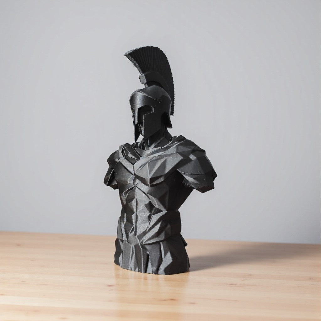 Sculpture « Buste de Guerrier Spartiate Low Poly » - vue 3