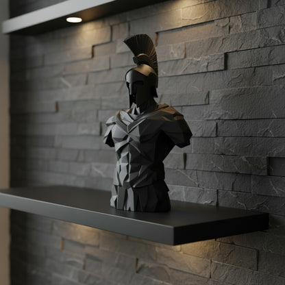 Sculpture « Buste de Guerrier Spartiate Low Poly » - vue 1