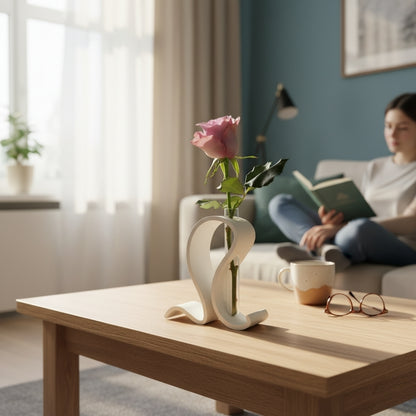 Vase design moderne avec tube en verre