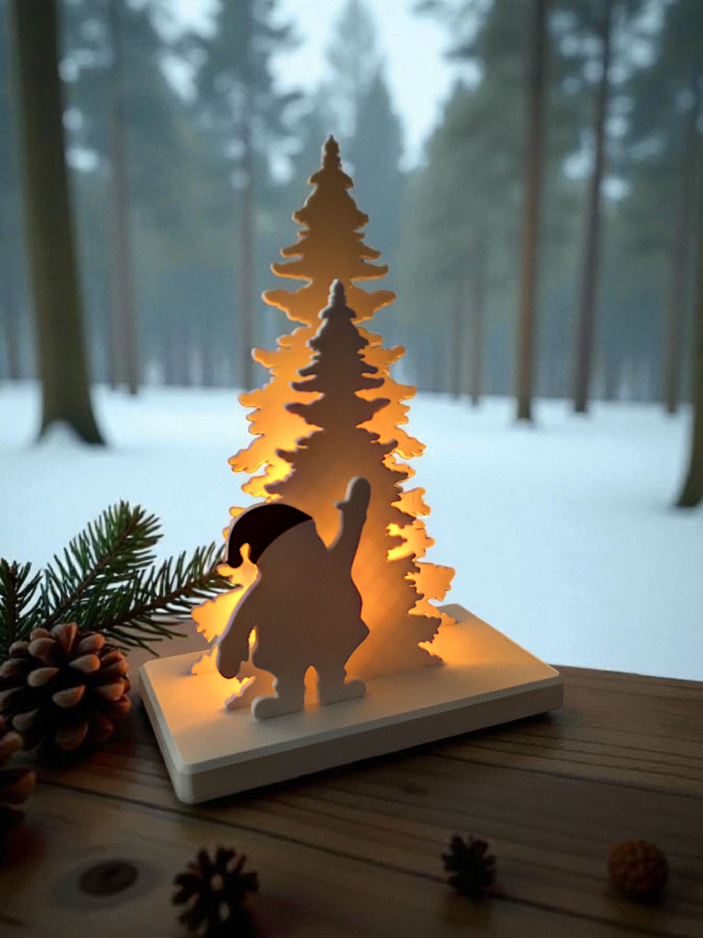 Décoration de Noël sapin et Père Noël – Élégance hivernale