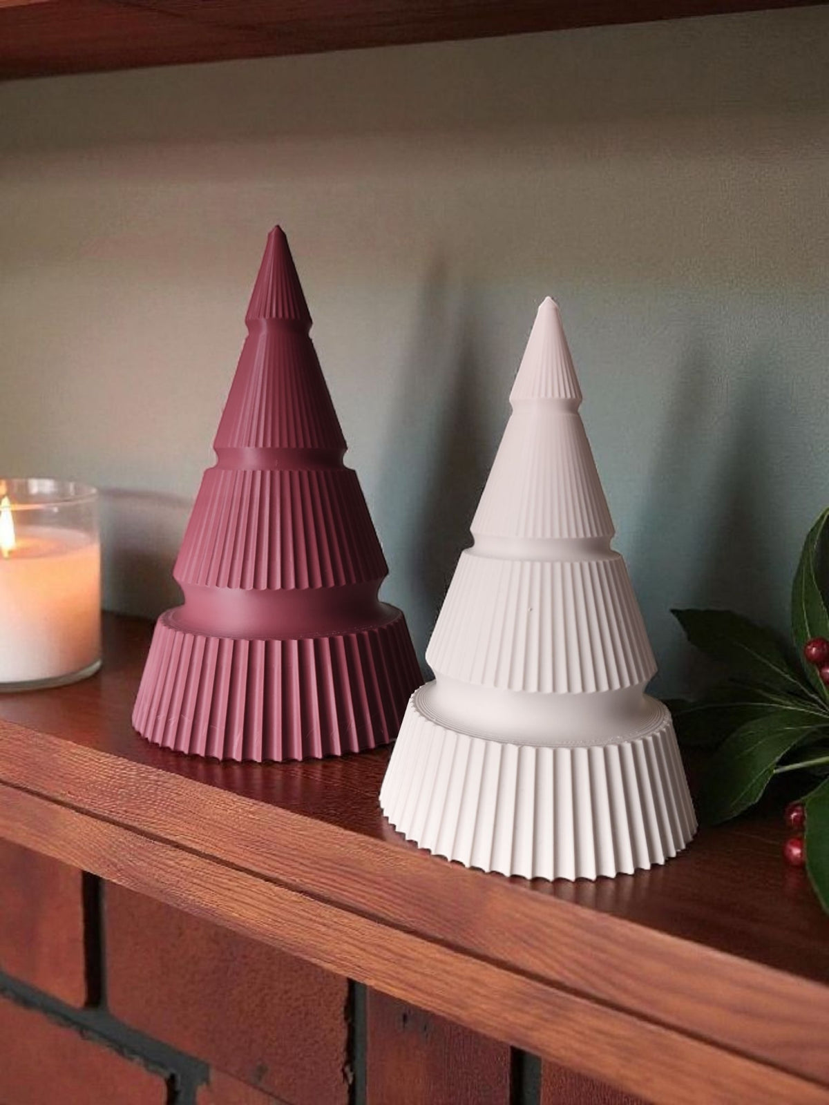Duo de sapins de Noël côtelés minimalistes - vue 3