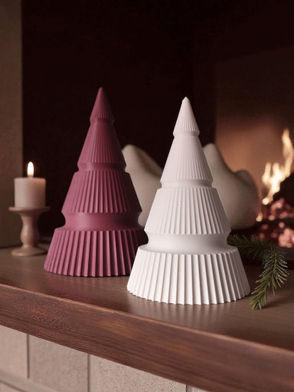 Duo de sapins de Noël côtelés minimalistes - vue 1