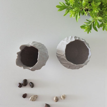 Duo de vases texturés