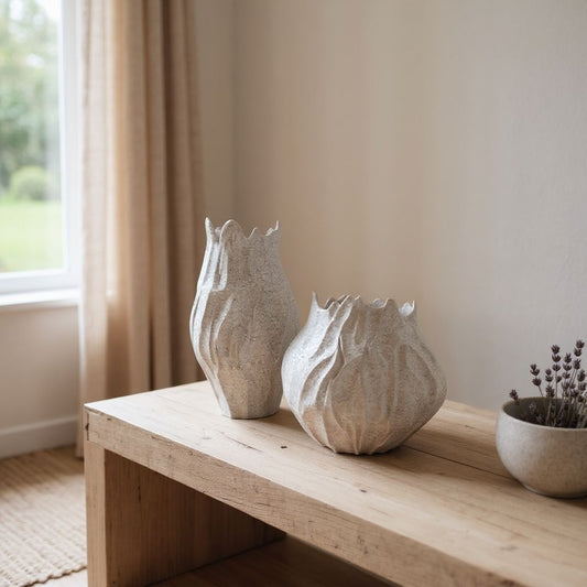 Duo de vases texturés