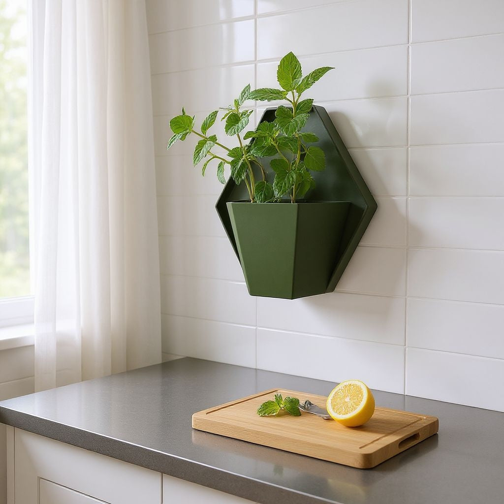 Pot mural hexagonal moderne