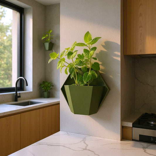 Pot mural hexagonal moderne