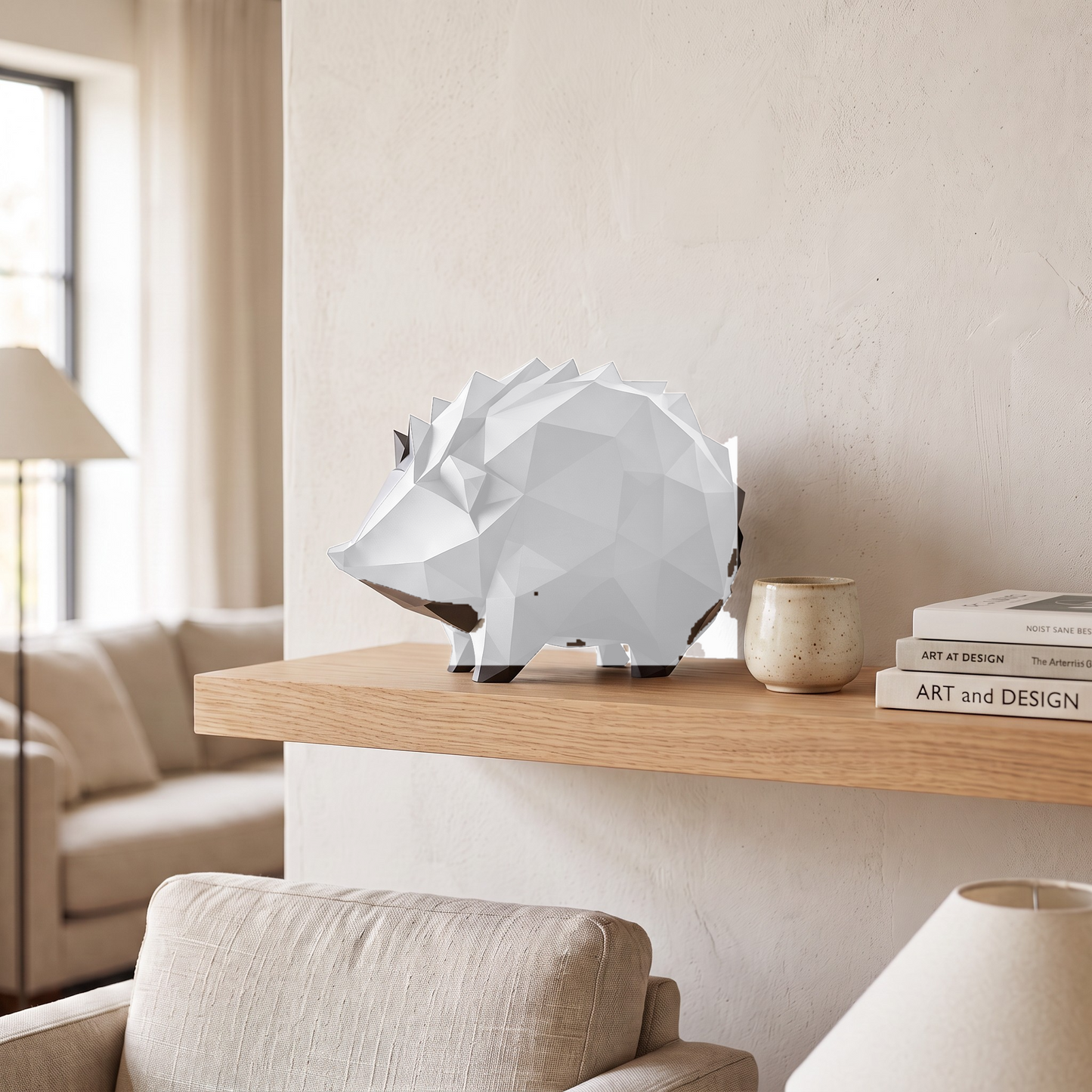 Hérisson low poly – Sculpture géométrique en impression 3D