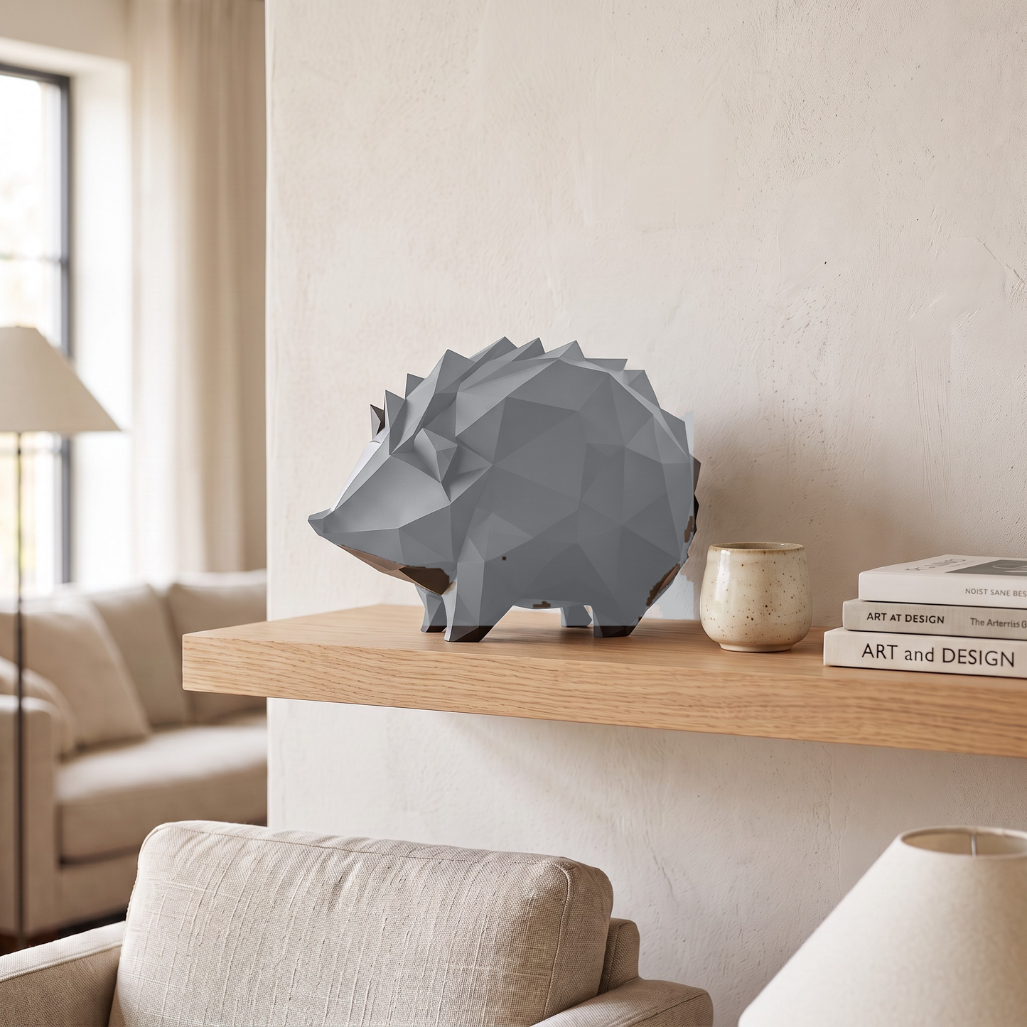 Hérisson low poly – Sculpture géométrique en impression 3D