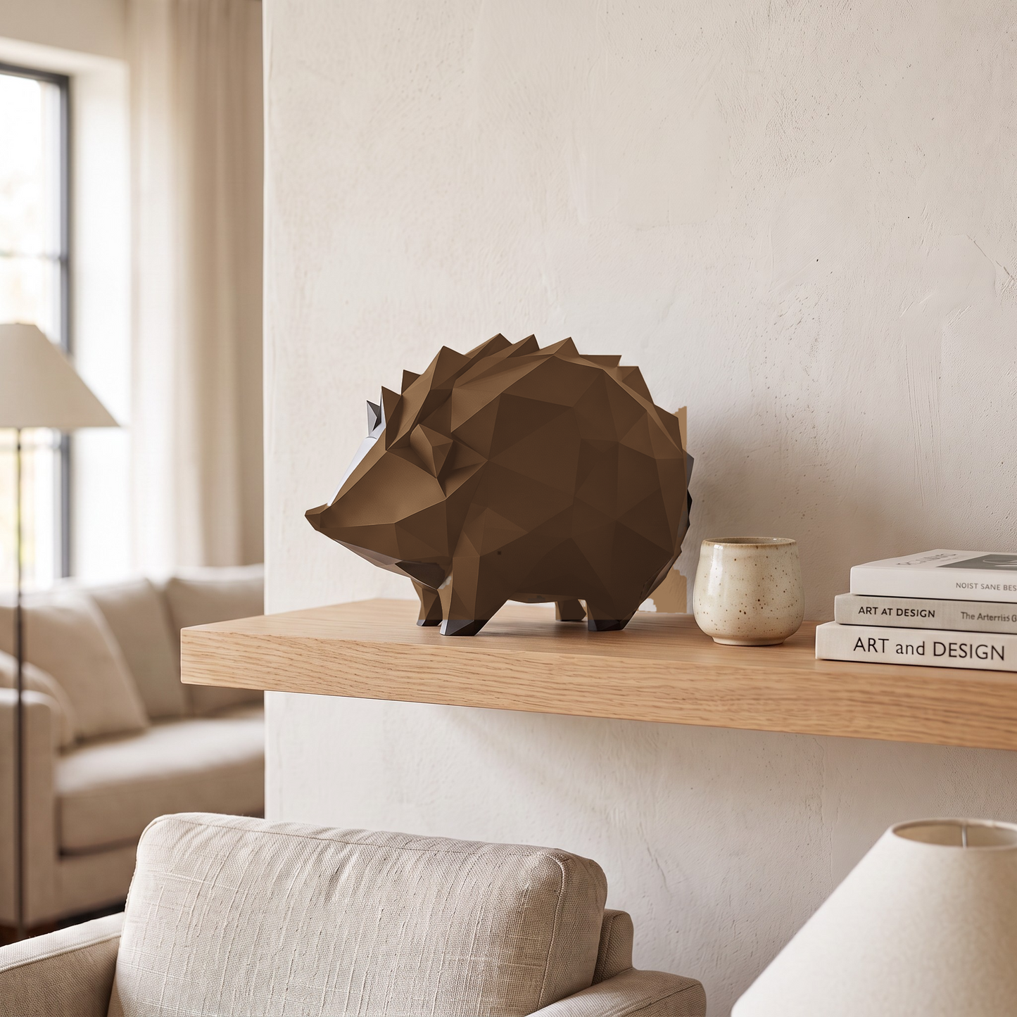 Hérisson low poly – Sculpture géométrique en impression 3D