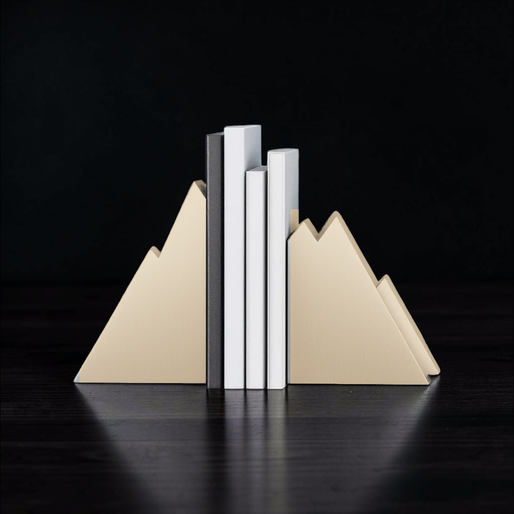Serre-livres montagnes – Duo minimaliste en impression 3D