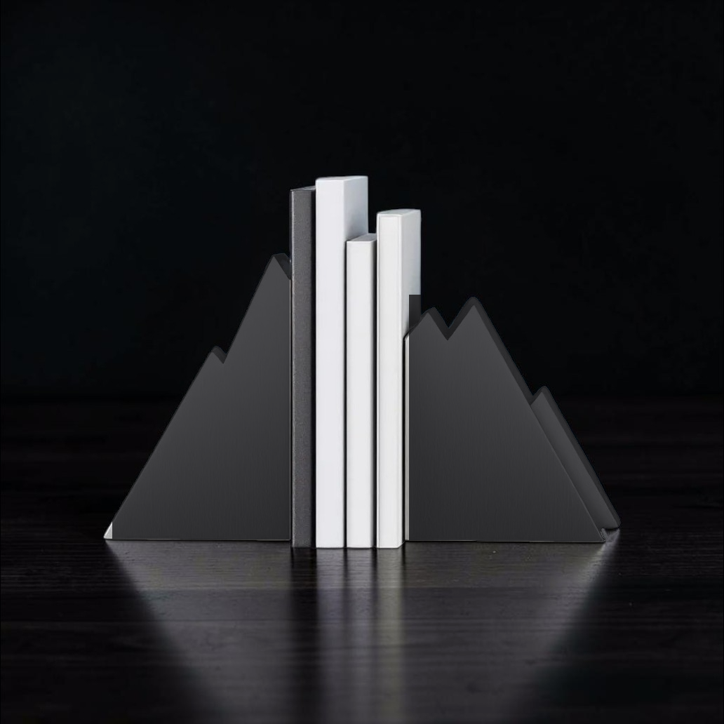Serre-livres montagnes – Duo minimaliste en impression 3D