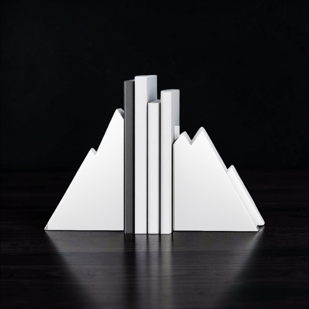 Serre-livres montagnes – Duo minimaliste en impression 3D