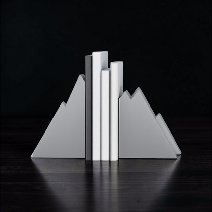 Serre-livres montagnes – Duo minimaliste en impression 3D